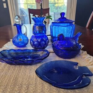 Beautiful Rare Vintage Cobalt Blue  Collection Set.